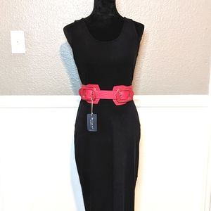 De Lonti genuine leather statement hot pink belt size medium